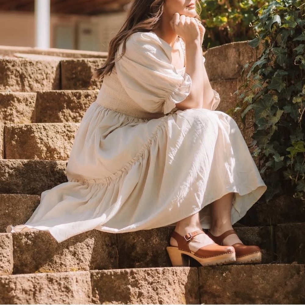 Ivy City Cottagecore Milkmaid Midi Dress